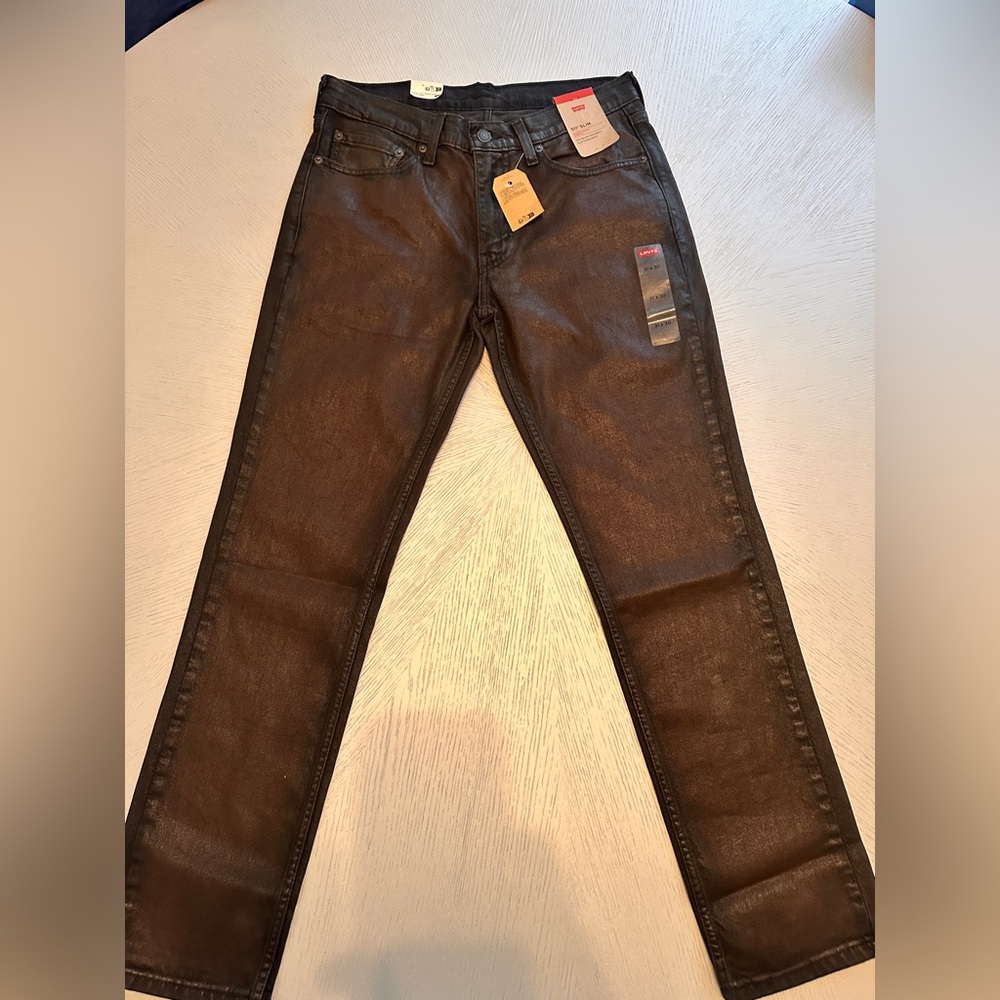 Levis 511 Coated Moto Jeans Waxed Bikercore 31x30 NWT - Picture 5 of 12